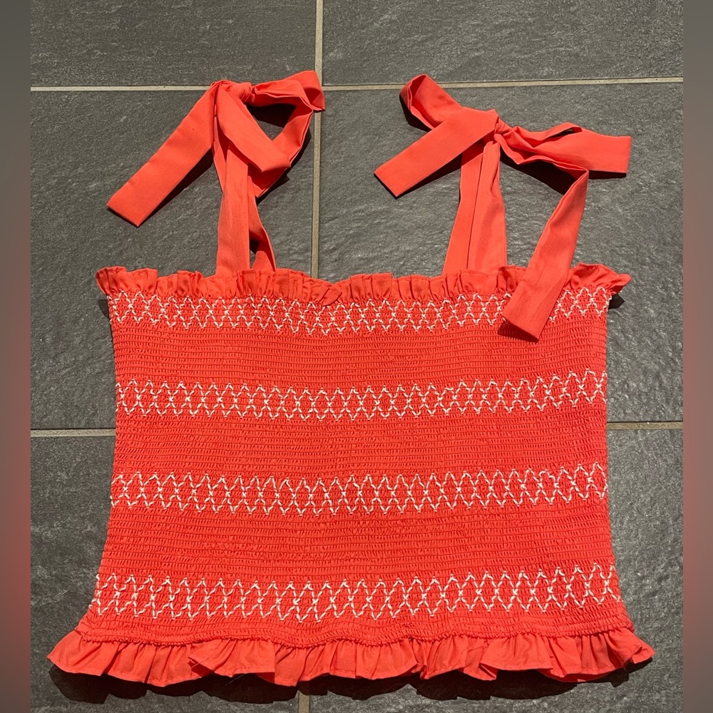 coral tie tank top from pants store. perfect condition hardly worn size small